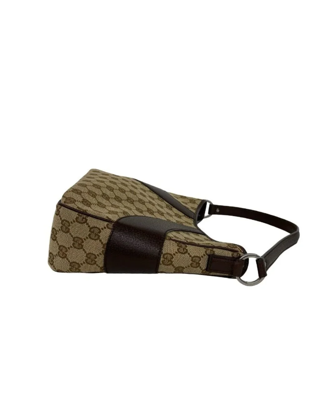 Gucci GG Pattern Canvas Leather Shoulder Bag Mini Tote Brown - Picture 6 of 10